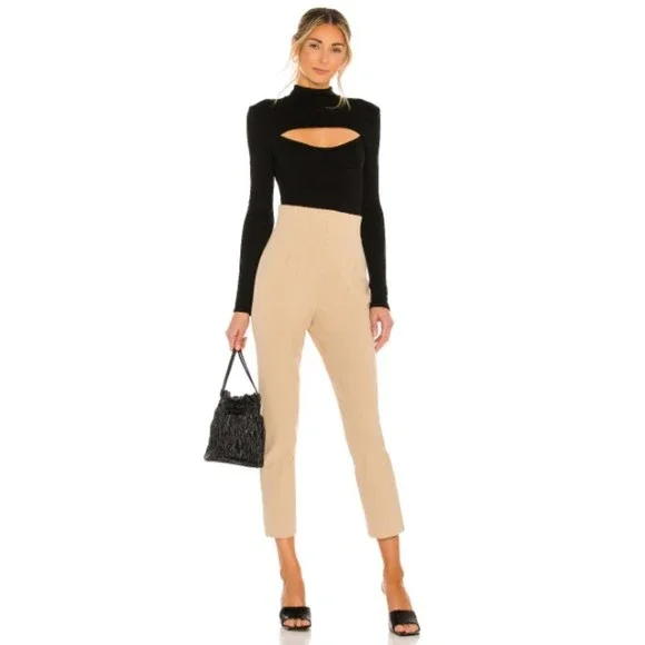 Michael Costello x REVOLVE Evelyn Bodysuit Women's Black Cutout Size Medium NEW - Picture 2 of 11